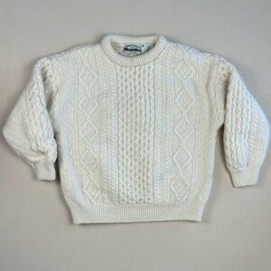 Vintage 100% Wool Made In Ireland Aran Crafts Fisherman Sweater Size XXL Kids